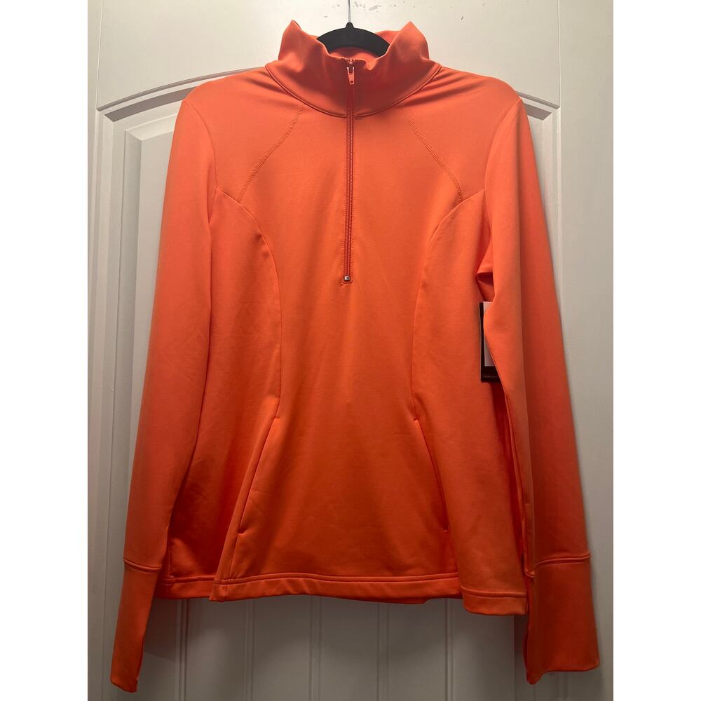 NWT Z‎ by Zella Women’s Half Zip Pullover Coral Long Sleeve Jacket Size L Orange